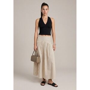 Few Moda Vashti Skirt / Size 0 / Cream Brown Stripe / Still in Manufacturer Bag